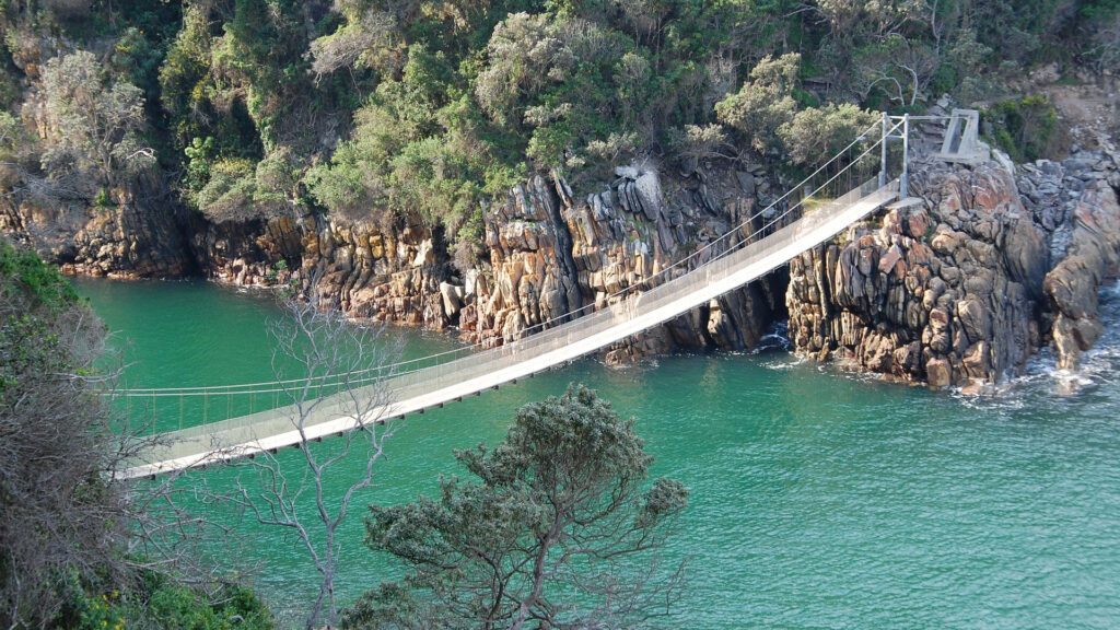bridge crossing river in nature